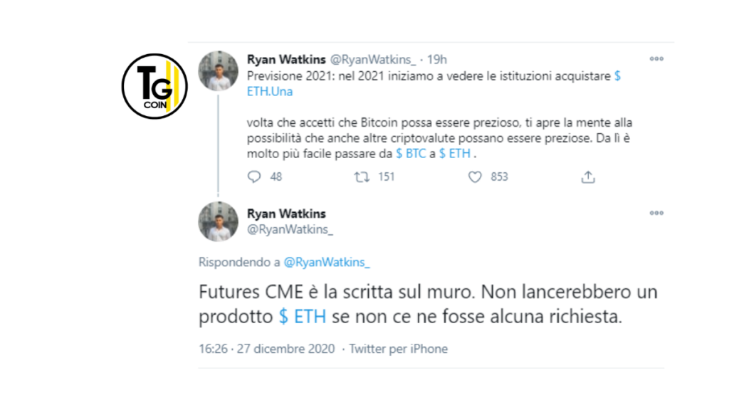 L’analista di Messari Ryan Watkins è convinto che Ethereum sarà il futuro delle istituzioni nel 2021.